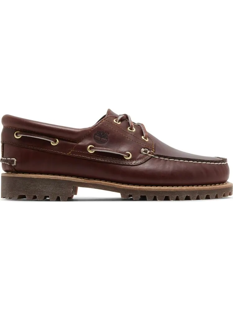 Мужские кроссовки Timberland 3-Eye Lug Handsewn Boat 'Burgundy' — изображение 1 из 4, красный