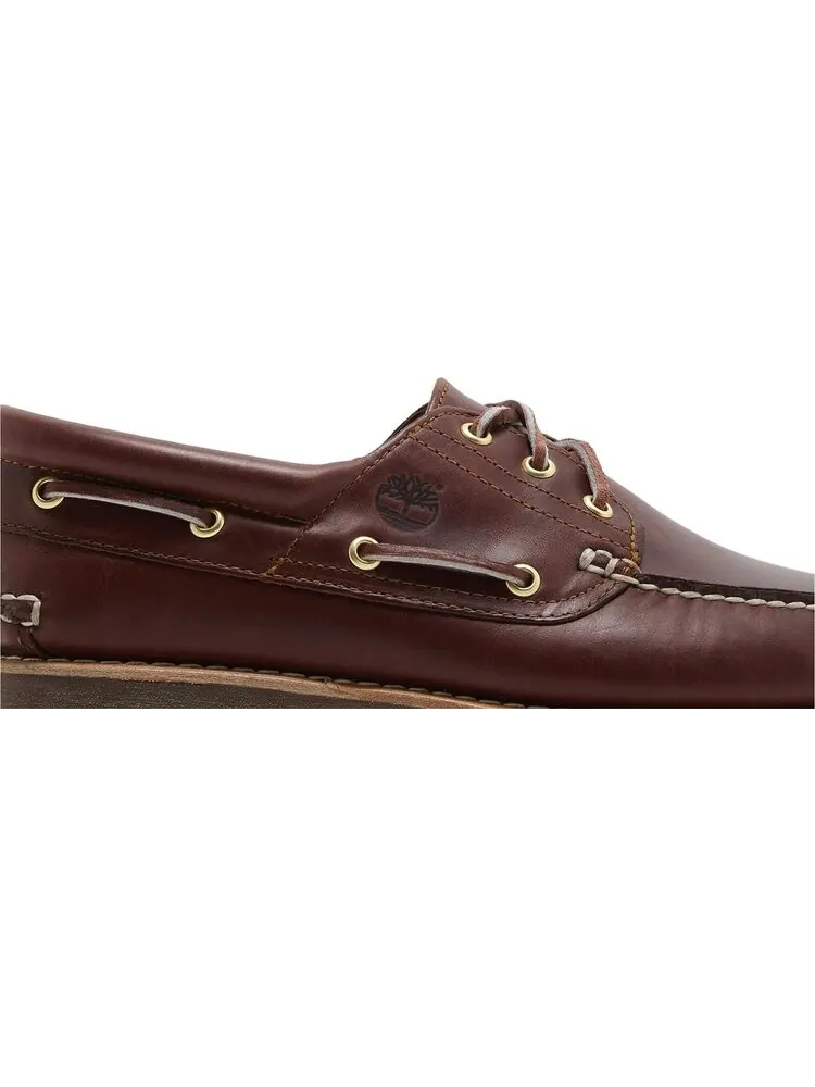 Мужские кроссовки Timberland 3-Eye Lug Handsewn Boat 'Burgundy' — изображение 2 из 4, красный