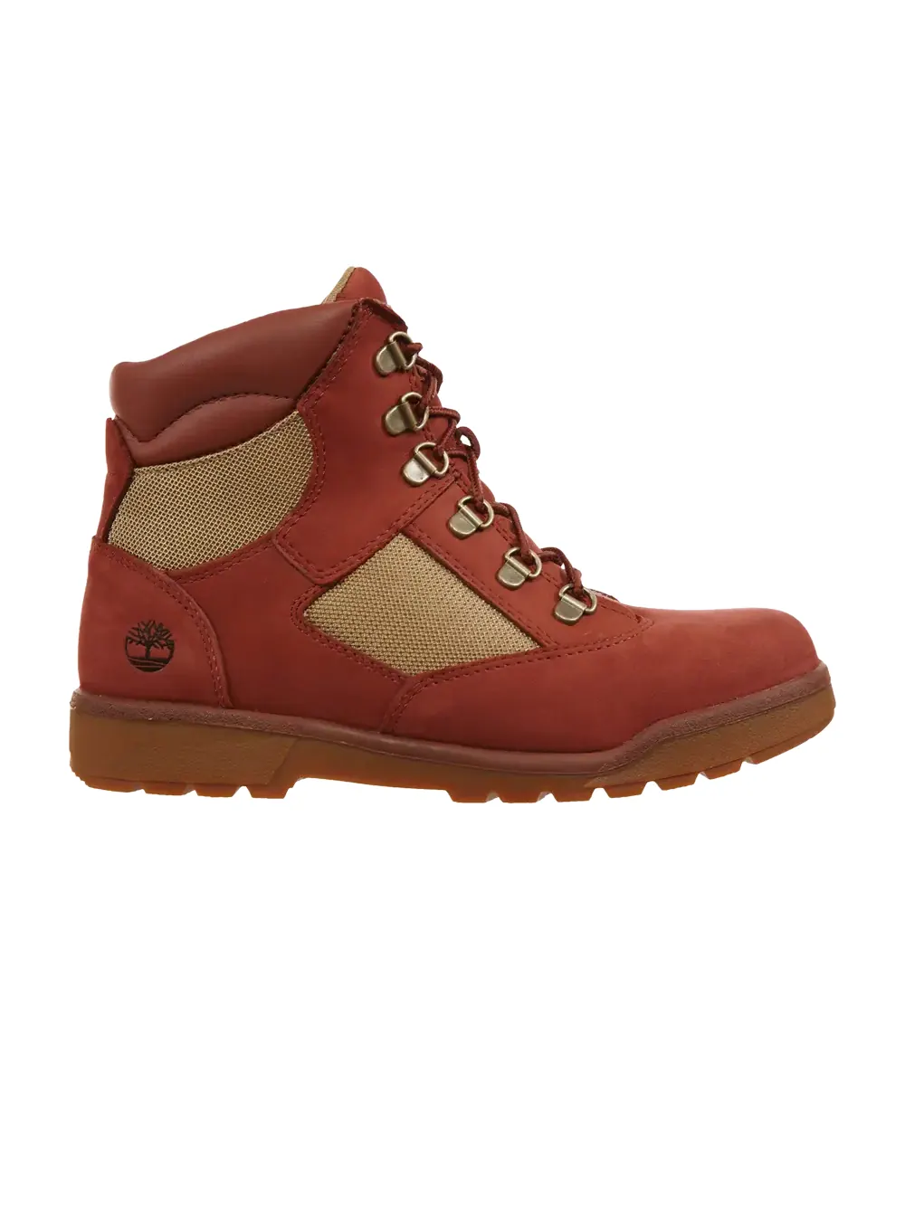 Ботинки Timberland 6 Inch Field, подростковые, нубук — изображение 1 из 1, красный