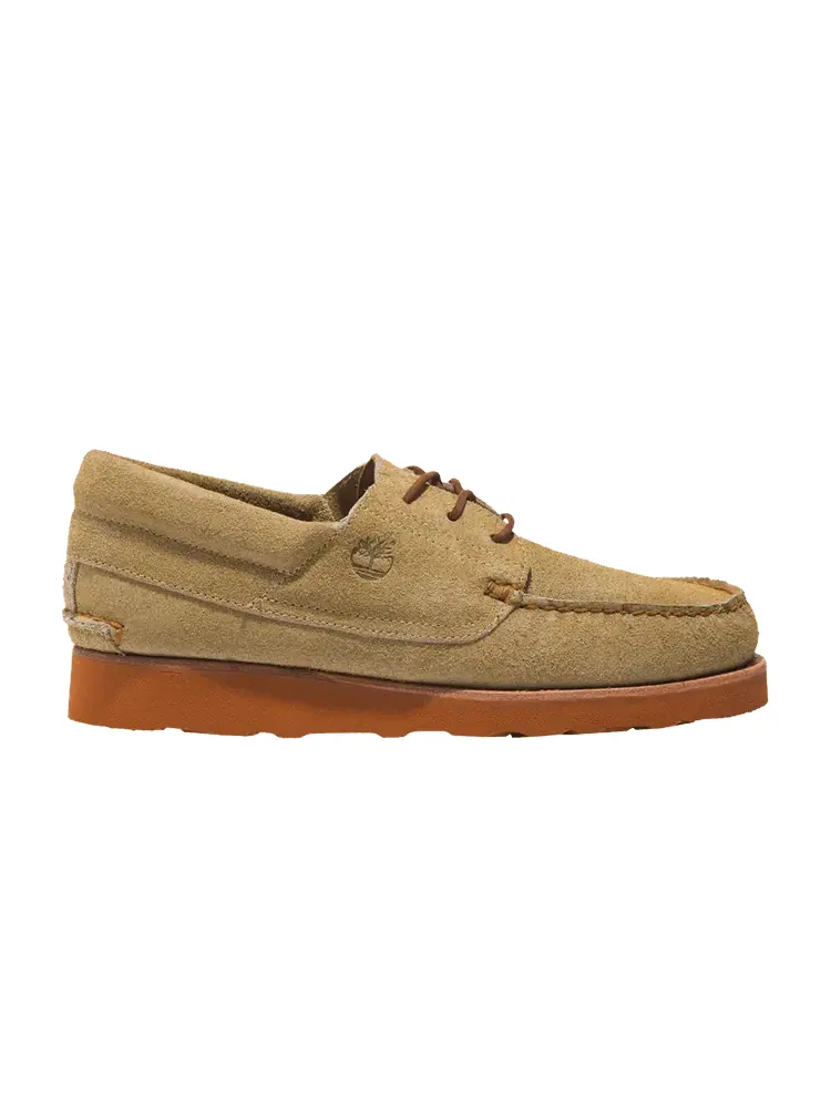 Кроссовки Timberland 3-Eye Classic Wedge Vibram Lace Up Light Beige Suede — изображение 1 из 1, желто-коричневый