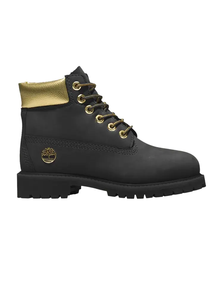 Ботинки Timberland 6 Inch Premium Boot Junior 'Black Gold' — изображение 1 из 1, черный/золотистый