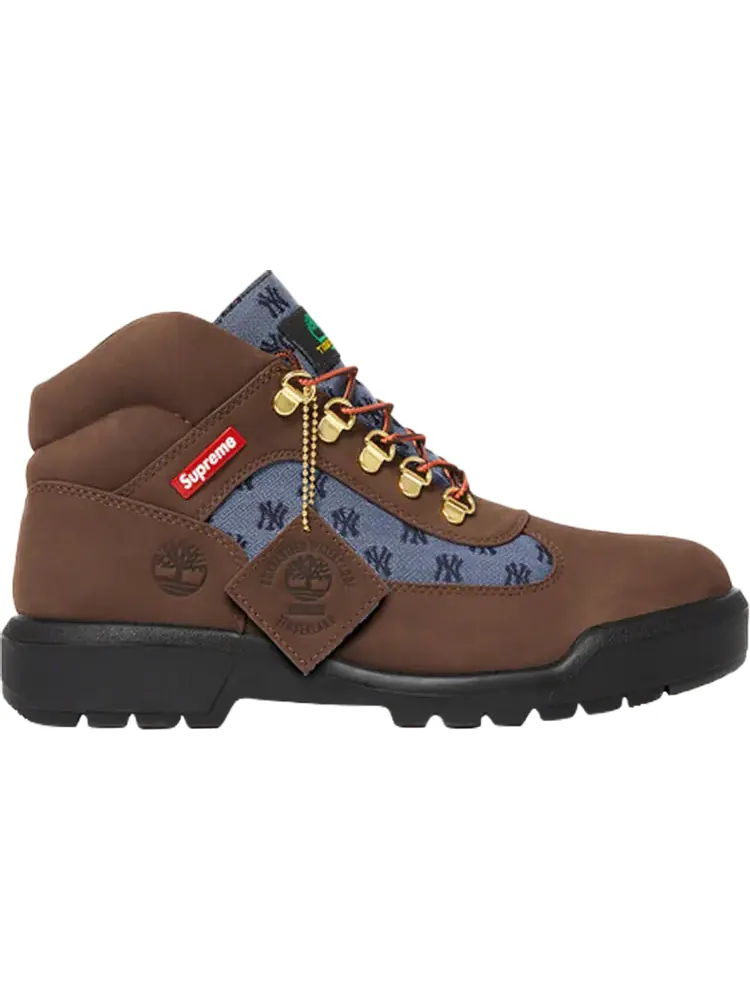 Ботинки мужские Timberland x Supreme x New York Yankees с принтом — изображение 1 из 2, коричневый/синий