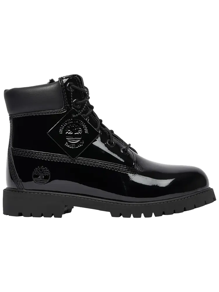 Детские водонепроницаемые ботинки Timberland 6 Inch Premium, черная лакированная кожа — изображение 1 из 1, черный