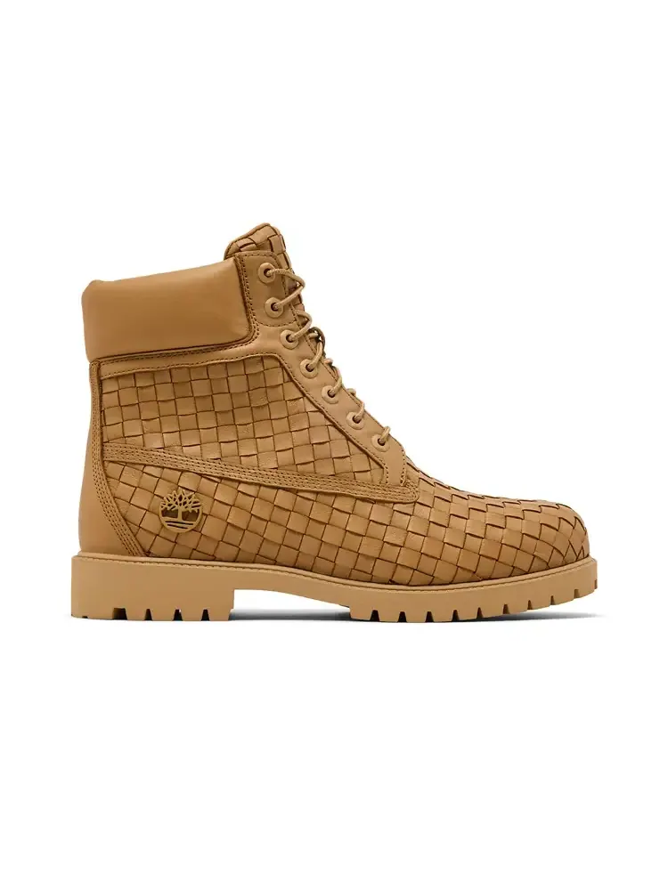 Ботинки Timberland 6 Inch Premium Boot Woven Medium Beige Full Grain, кожаные — изображение 1 из 8, бежевый