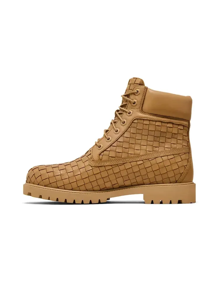 Ботинки Timberland 6 Inch Premium Boot Woven Medium Beige Full Grain, кожаные — изображение 3 из 8, бежевый