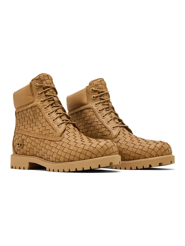 Ботинки Timberland 6 Inch Premium Boot Woven Medium Beige Full Grain, кожаные — изображение 8 из 8, бежевый