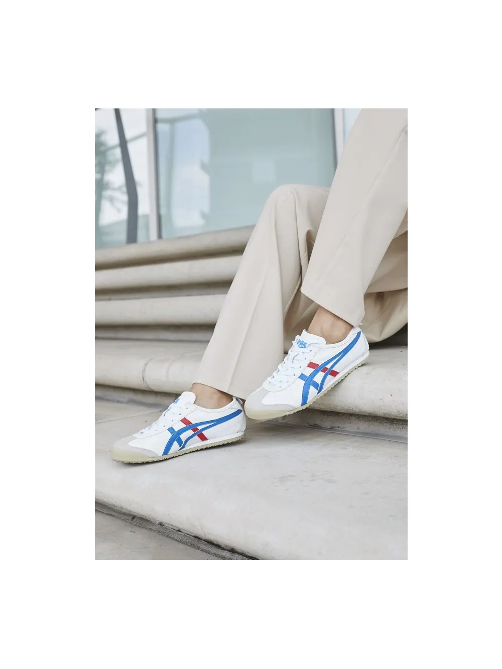 Кроссовки Onitsuka Tiger Mexico 66 — изображение 4 из 9, белый/синий