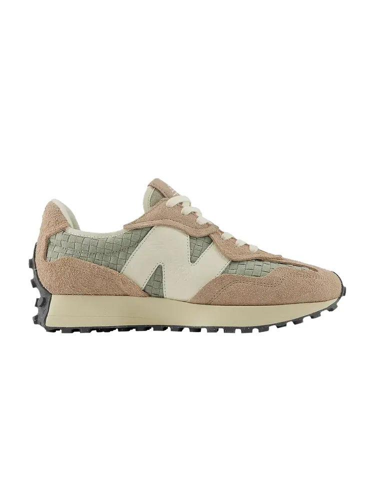 Кроссовки New Balance 327 Woven Pack - Flat Taupe Olivine — изображение 1 из 1, зеленый