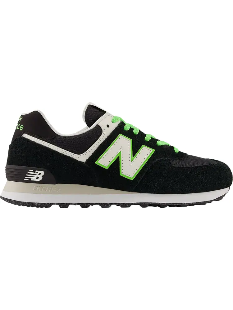Кроссовки New Balance 574 — изображение 1 из 1, черный/белый/зеленый
