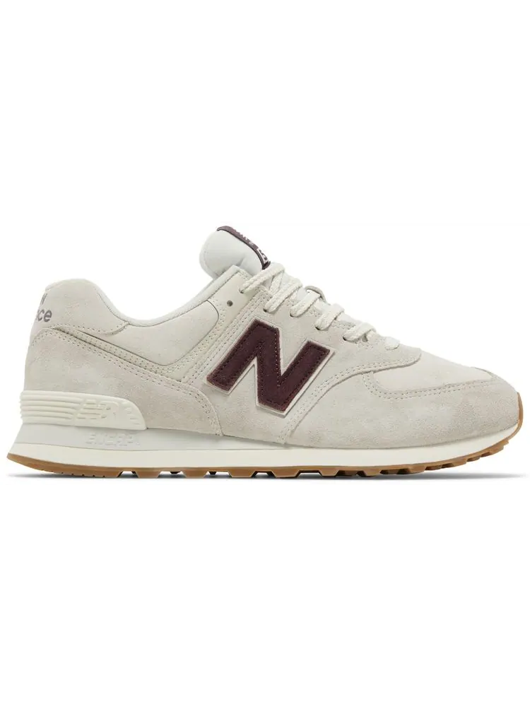 Кроссовки New Balance 574 'Bone White Burgundy' — изображение 1 из 8, бежевый