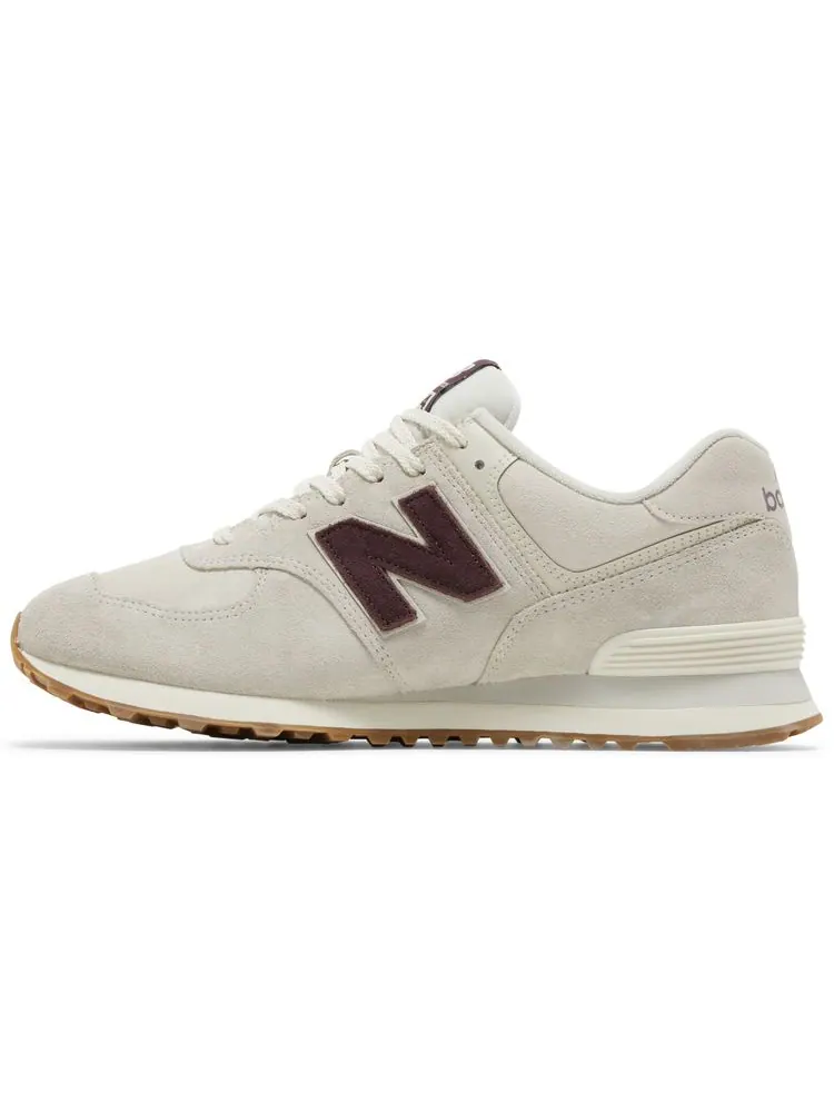 Кроссовки New Balance 574 'Bone White Burgundy' — изображение 3 из 8, бежевый
