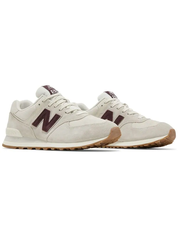Кроссовки New Balance 574 'Bone White Burgundy' — изображение 8 из 8, бежевый