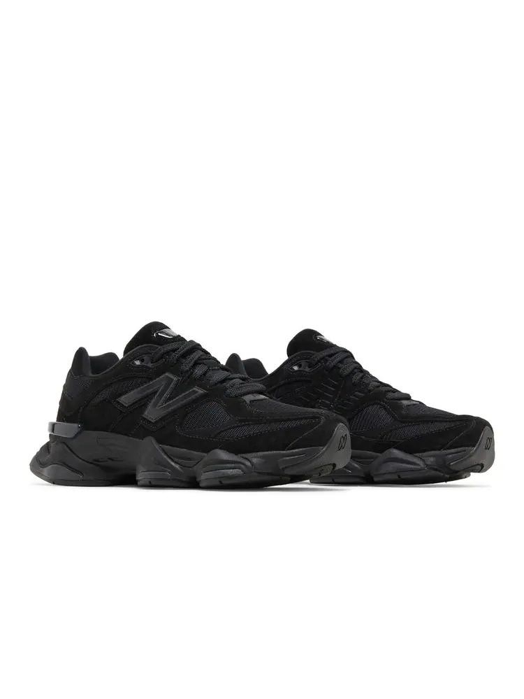 Кроссовки New Balance 9060 'Triple Black Suede', премиальная замша — изображение 8 из 8, черный
