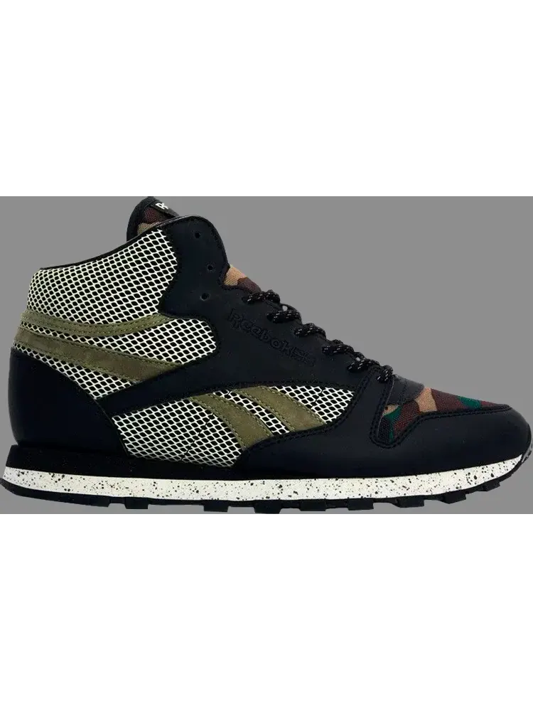 Кроссовки atmos x classic leather mid r12 'black camo' Reebok — изображение 1 из 1, черный