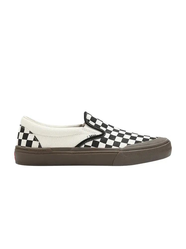 Шлепанцы Vans BMX Slip-On Checkerboard - Black Gum — изображение 1 из 1, белый