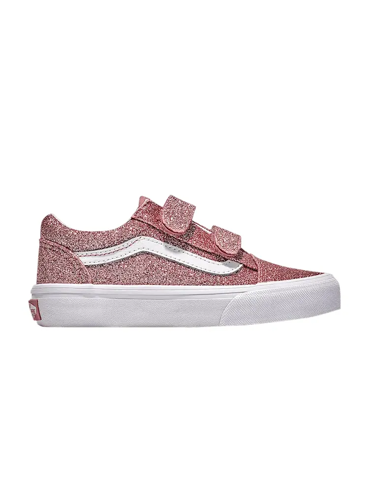 Кроссовки Vans Old Skool V Kids 'Rose Gold Pink Glitter' — изображение 1 из 1