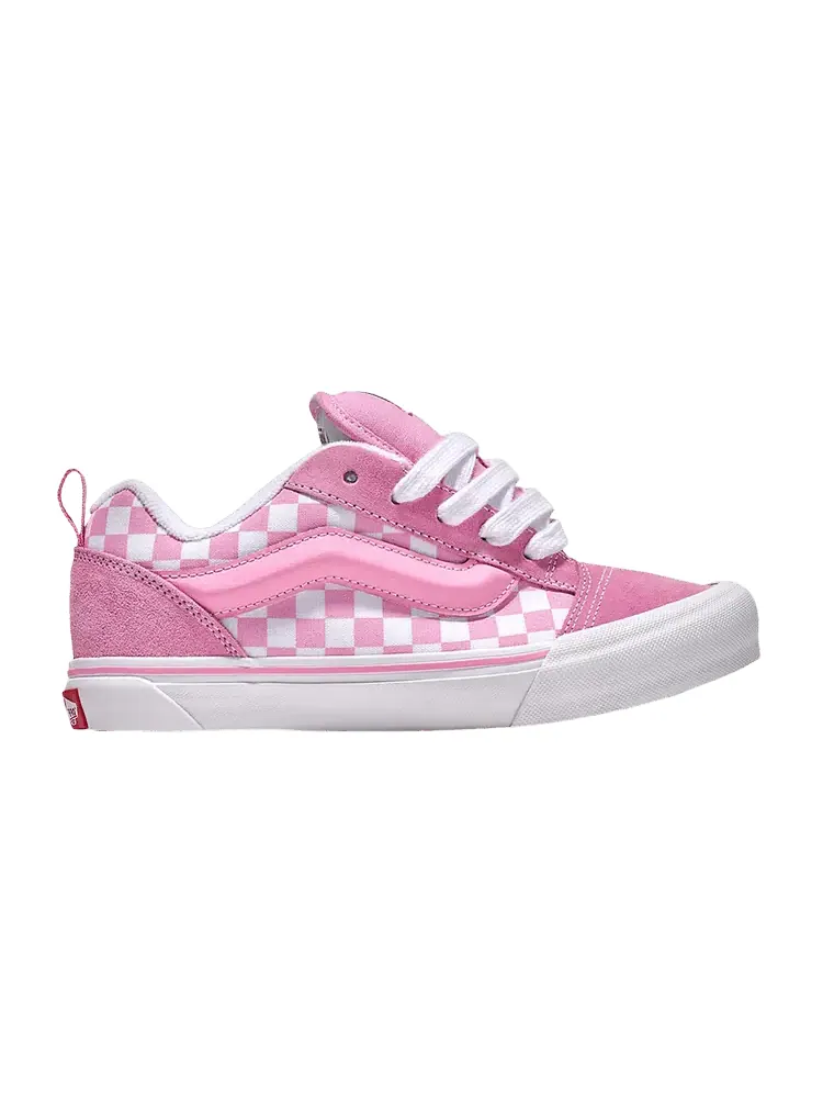 Кроссовки Vans Knu-Skool Little Kids Checkerboard - Prism Pink White — изображение 1 из 1, розовый белый