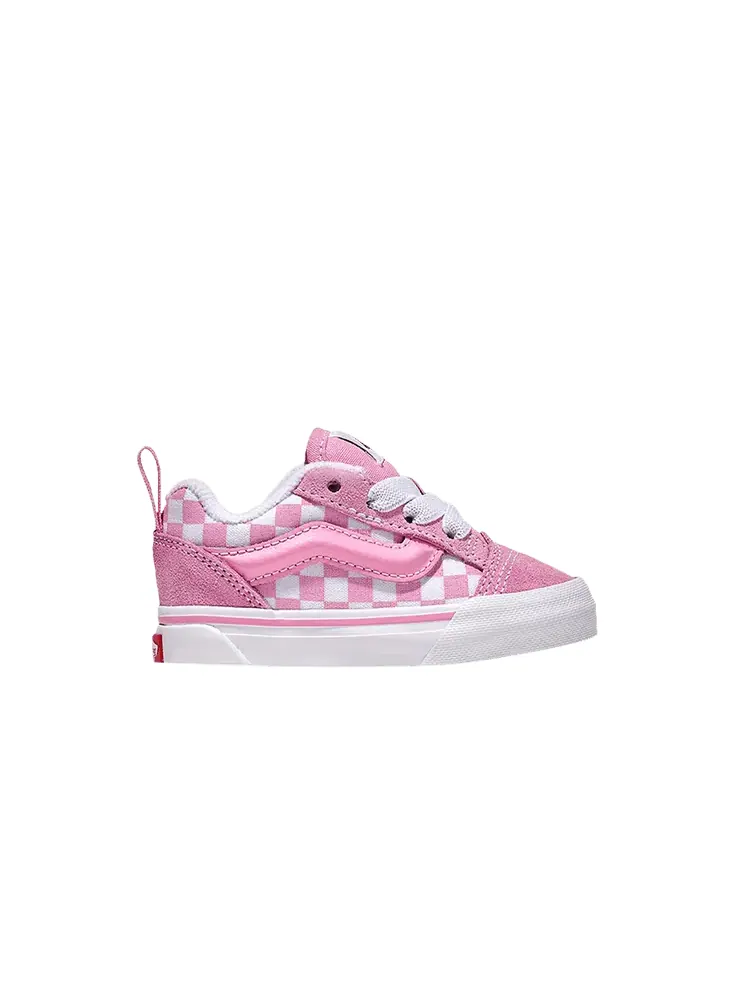 Кроссовки Vans Knu-Skool Toddler Checkerboard - Prism Pink White — изображение 1 из 1, розовый белый
