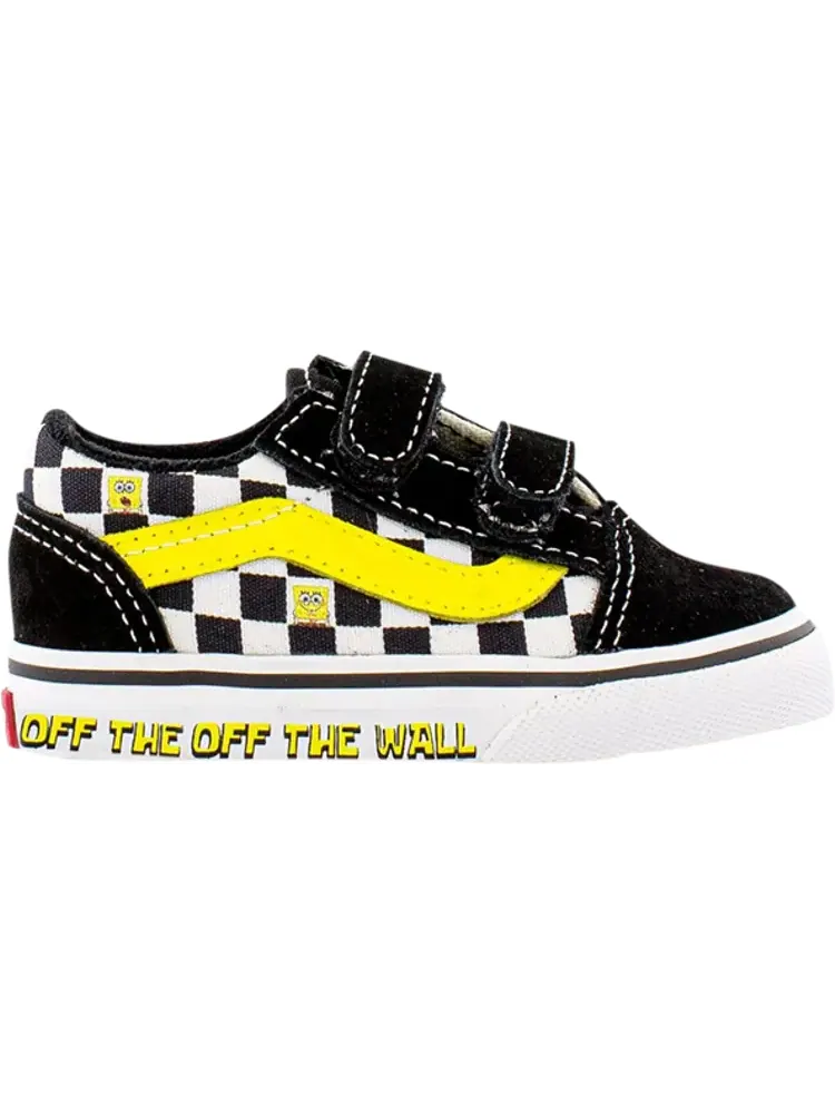 Кеды Vans SpongeBob SquarePants x Old Skool Velcro Toddler Off The Wall — изображение 1 из 1, черный