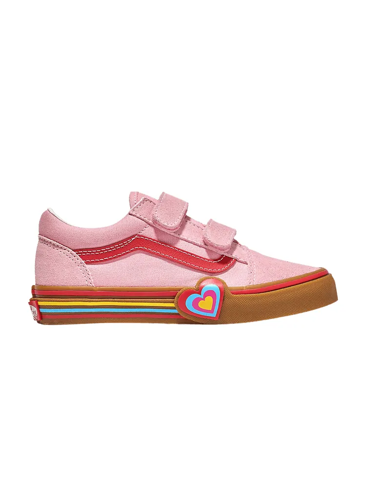 Кроссовки Vans Old Skool V Kids 'Pink Heart' — изображение 1 из 1, розовый/мульти