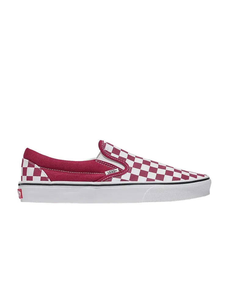 Шлепанцы Vans Classic Slip-On Checkerboard - Rhododendron Red — изображение 1 из 1, красный