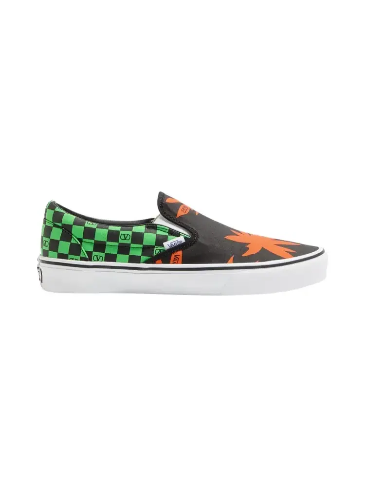 Valentino Garavani x Vans Classic Slip-On 'Tropical Leaves - Green Orange' — изображение 1 из 1, зеленый