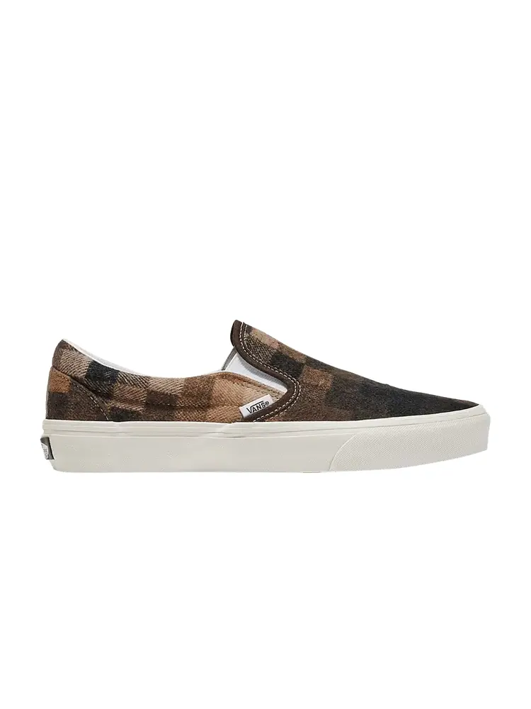 Шлепанцы Vans Classic Slip-On Checkerboard Sweater - Brown