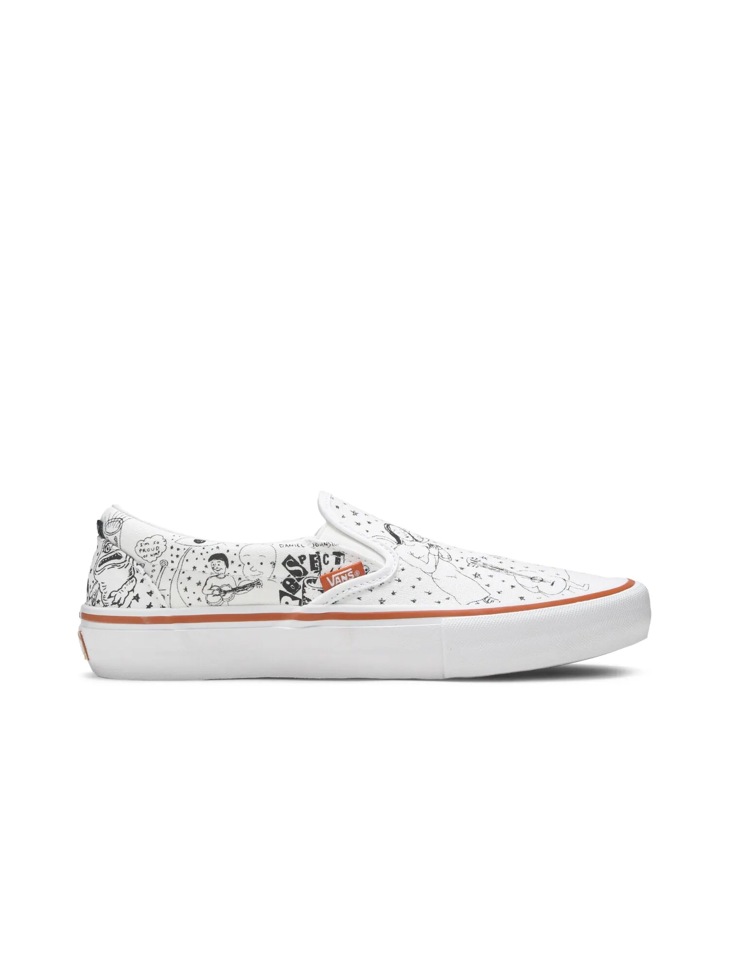 Кроссовки No-Comply x Daniel Johnston x Slip-On Pro Vans — изображение 1 из 8, белый/черный