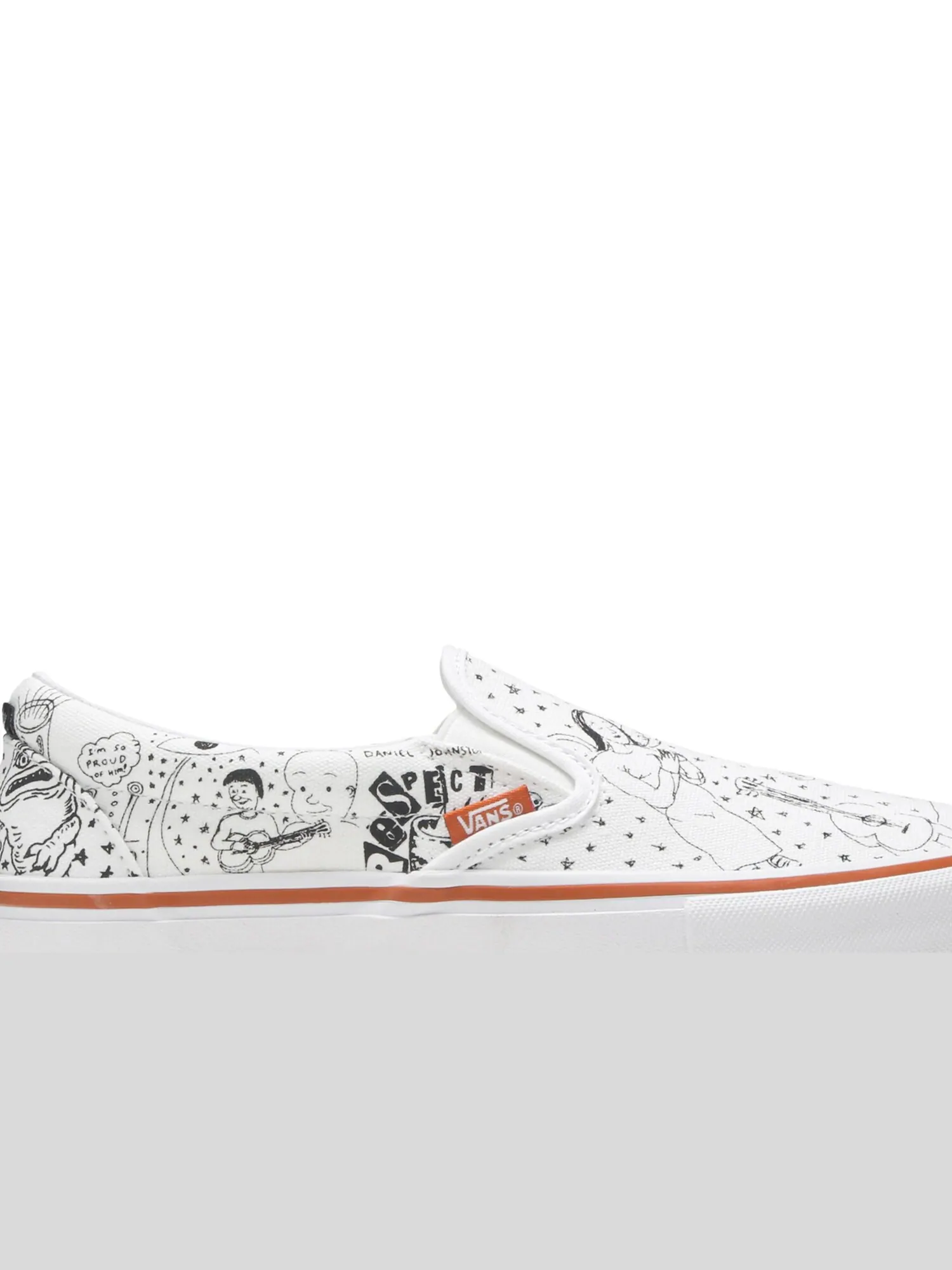 Кроссовки No-Comply x Daniel Johnston x Slip-On Pro Vans — изображение 2 из 8, белый/черный