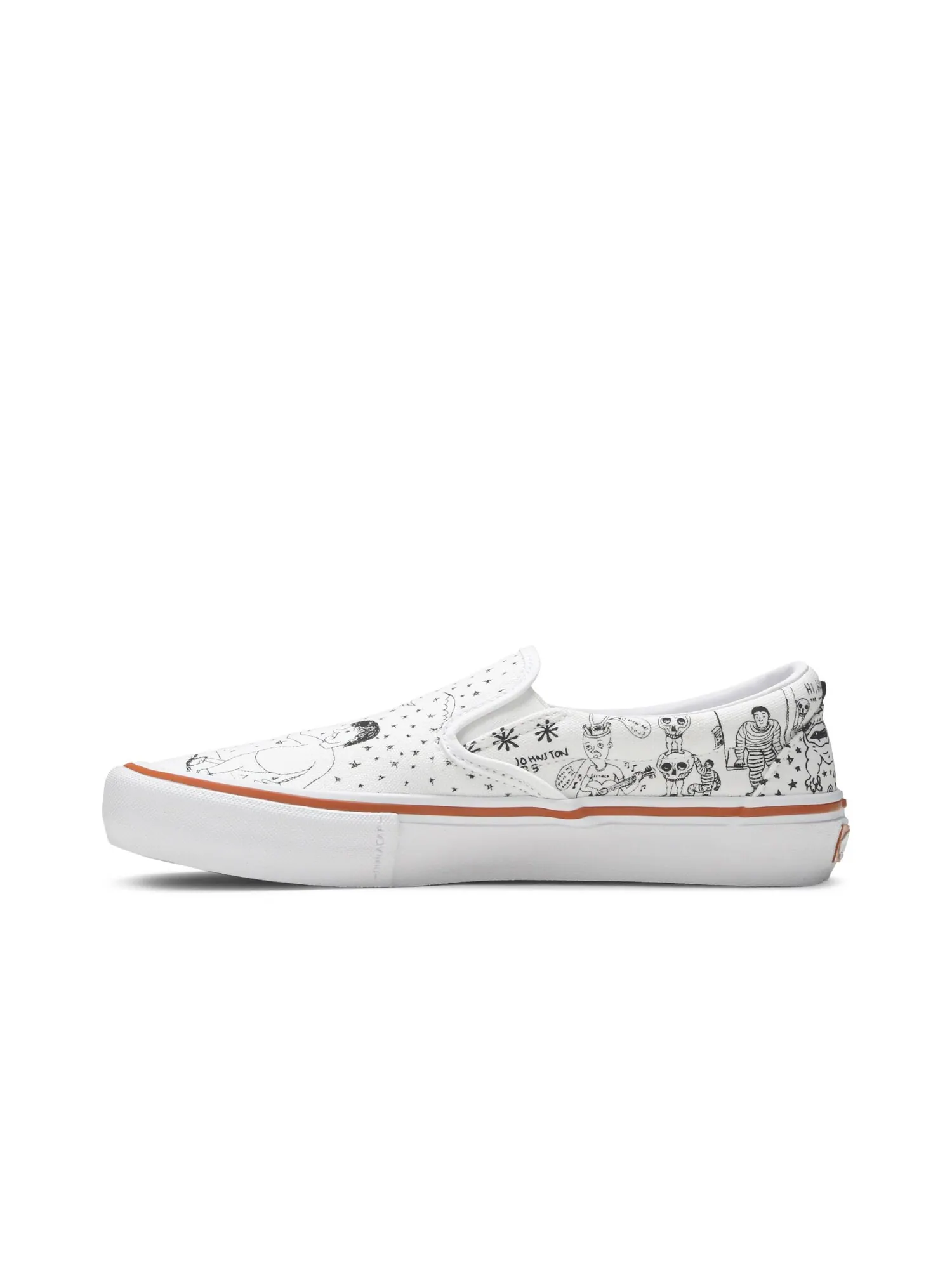 Кроссовки No-Comply x Daniel Johnston x Slip-On Pro Vans — изображение 3 из 8, белый/черный