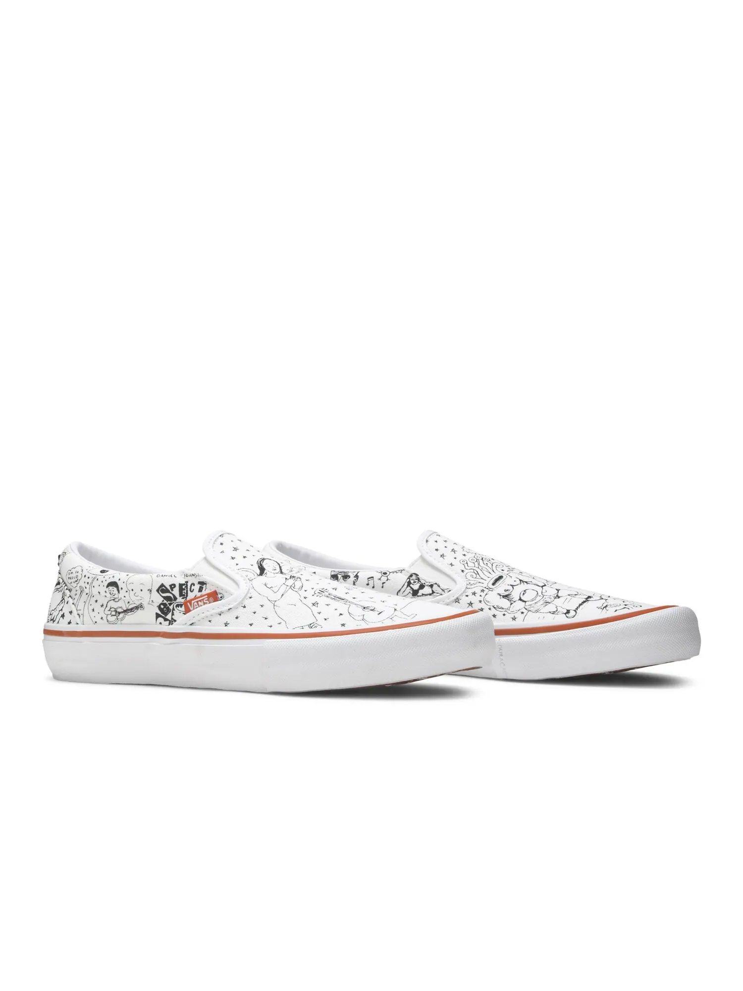 Кроссовки No-Comply x Daniel Johnston x Slip-On Pro Vans — изображение 8 из 8, белый/черный