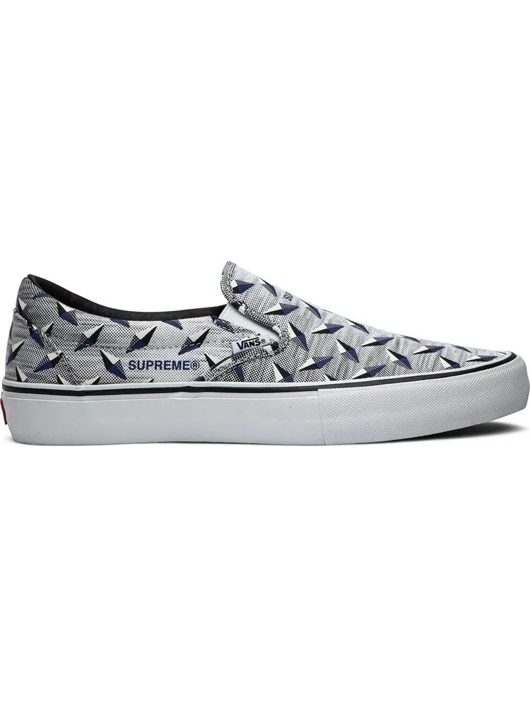 Кеды Vans Supreme x Classic Slip-On Pro Diamond Plate White — изображение 1 из 8, белый