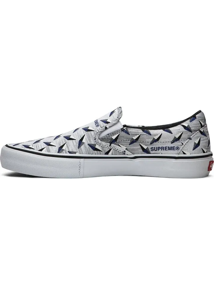 Кеды Vans Supreme x Classic Slip-On Pro Diamond Plate White — изображение 3 из 8, белый