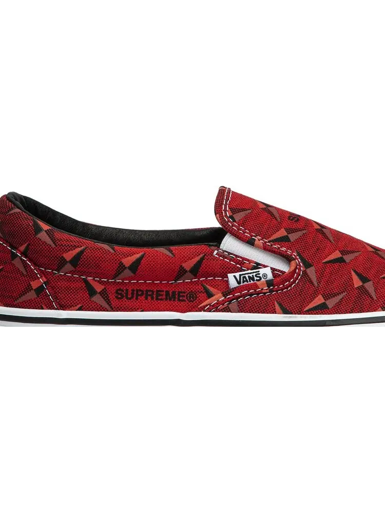 Кеды Vans Supreme x Classic Slip-On Pro Diamond Plate Red — изображение 2 из 8, красный