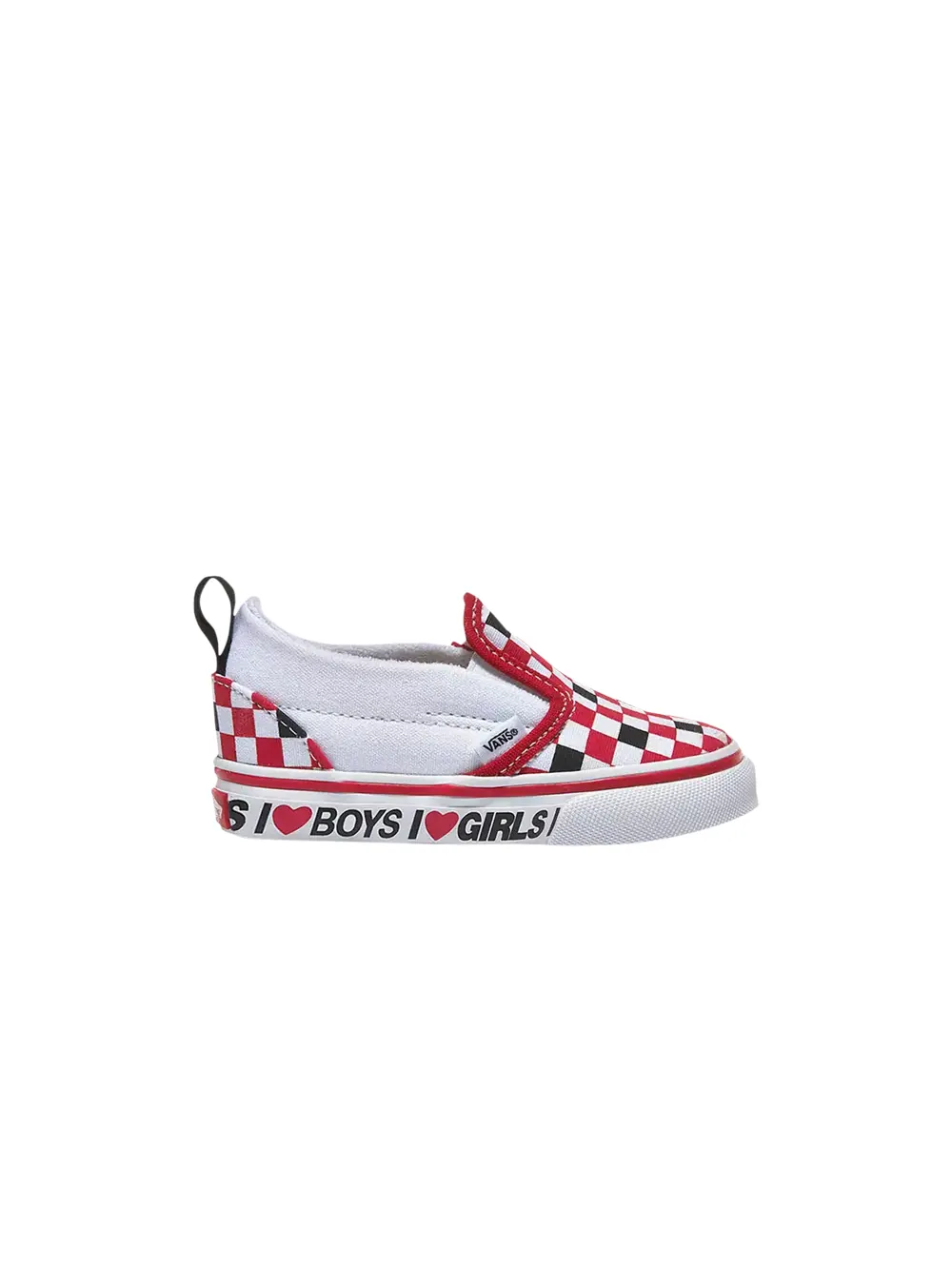 Классические слипоны V для малышей Vans — изображение 1 из 1, черный/белый/красный