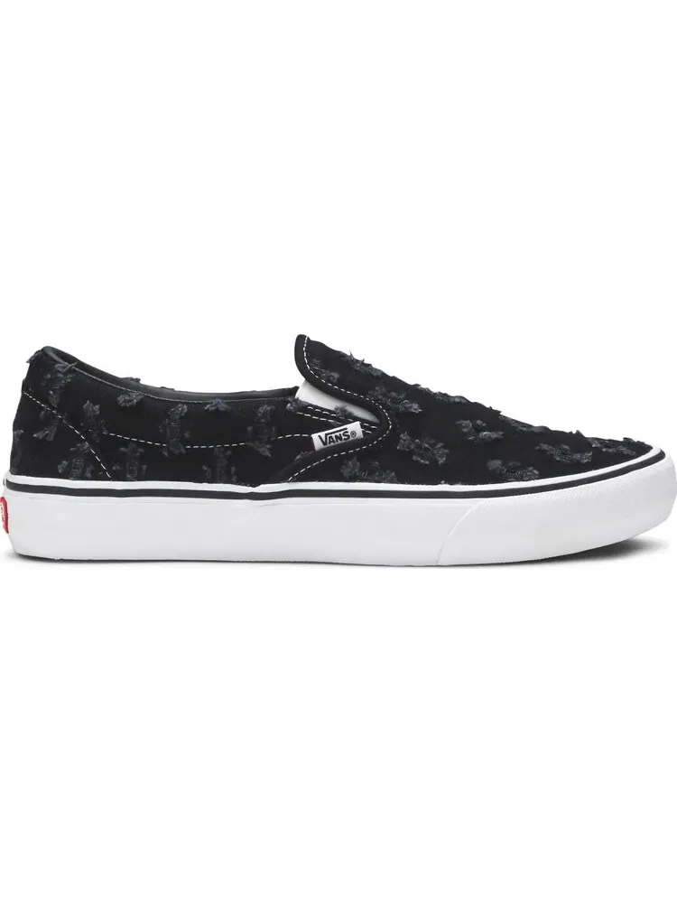 Кеды Vans Supreme x Slip-On Black Hole Punch Denim — изображение 1 из 8, черный