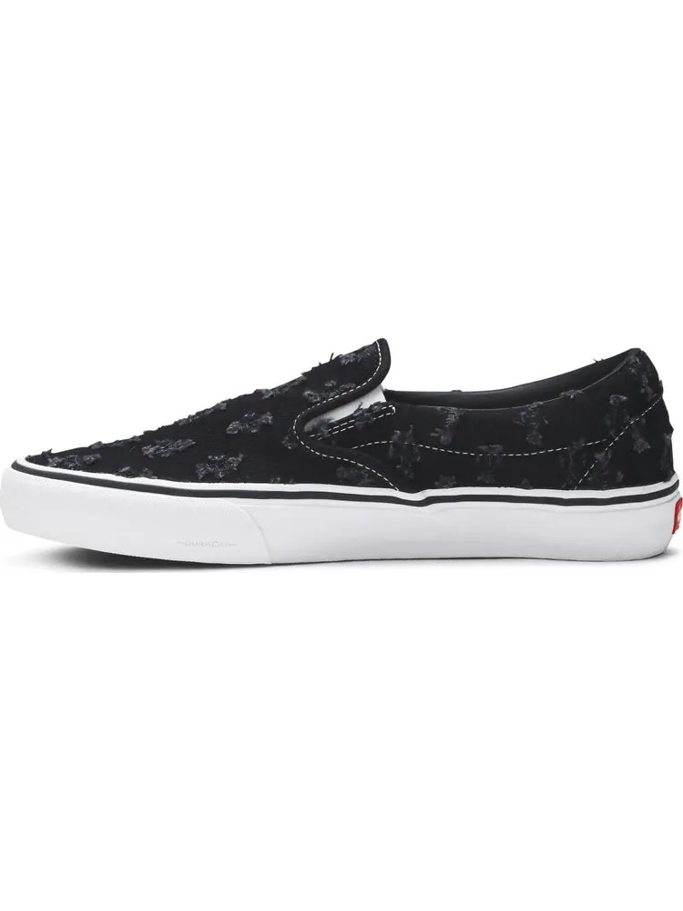 Кеды Vans Supreme x Slip-On Black Hole Punch Denim — изображение 3 из 8, черный