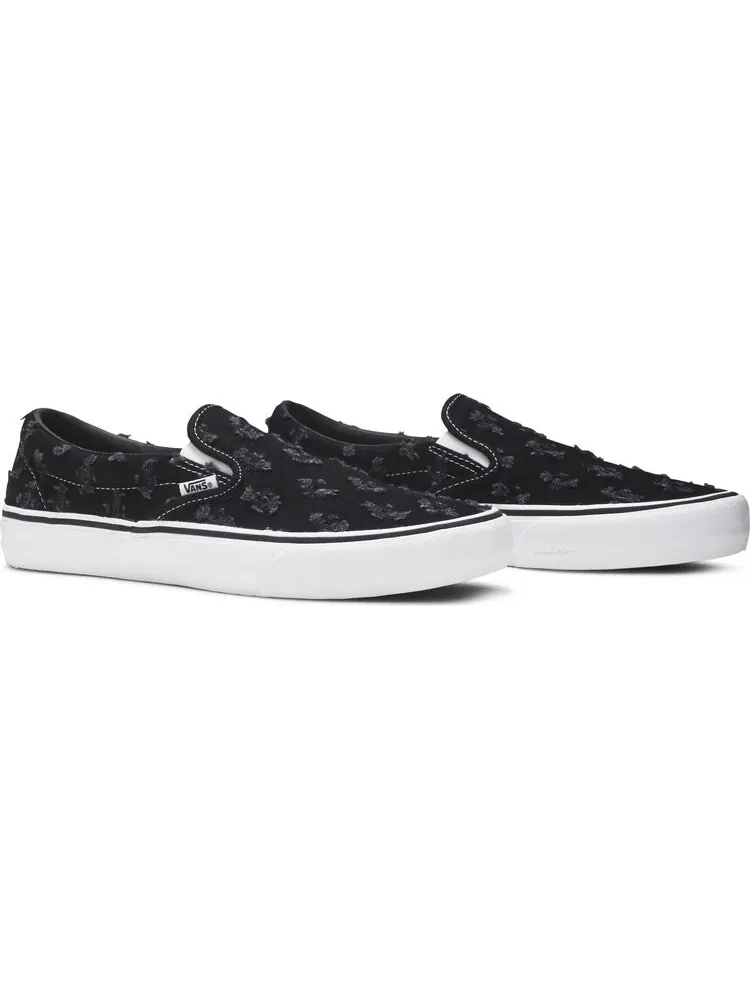 Кеды Vans Supreme x Slip-On Black Hole Punch Denim — изображение 8 из 8, черный