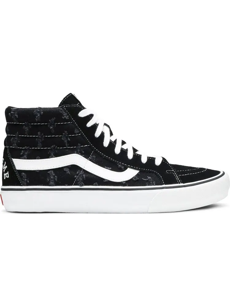 Кеды Vans Supreme x Sk8-Hi Black Hole Punch Denim — изображение 1 из 8, черный