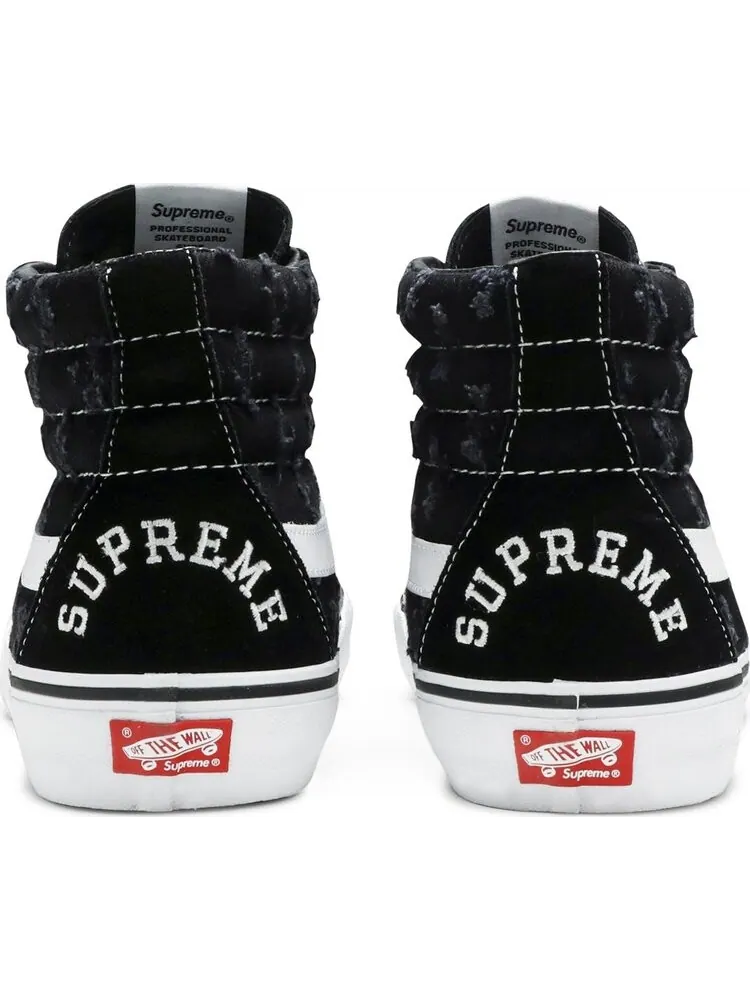 Кеды Vans Supreme x Sk8-Hi Black Hole Punch Denim — изображение 6 из 8, черный