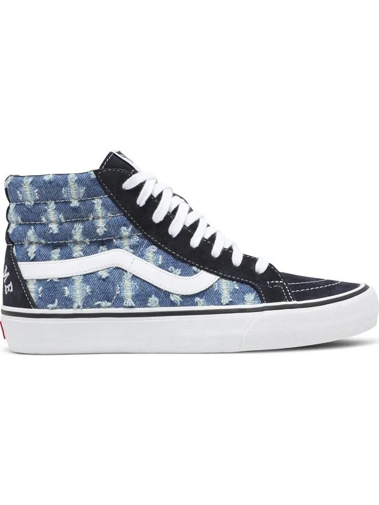 Кеды Vans Supreme x Sk8-Hi Blue Hole Punch Denim — изображение 1 из 8, синий