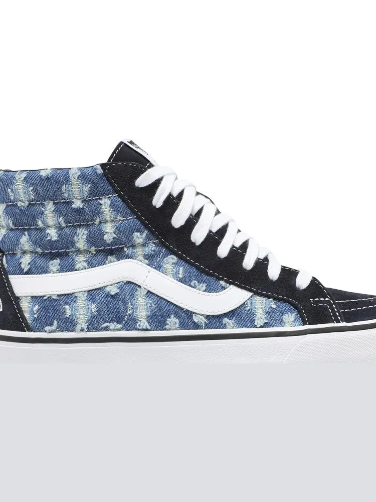 Кеды Vans Supreme x Sk8-Hi Blue Hole Punch Denim — изображение 2 из 8, синий