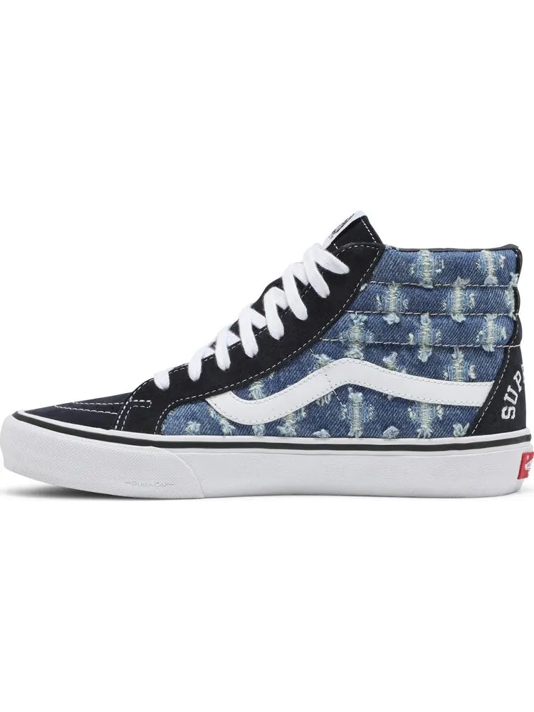 Кеды Vans Supreme x Sk8-Hi Blue Hole Punch Denim — изображение 3 из 8, синий