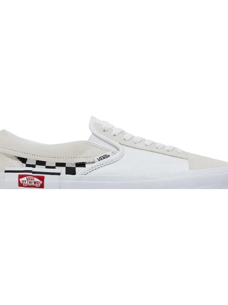 Кеды Vans Slip-On CAP White Black Checkerboard — изображение 2 из 8, белый