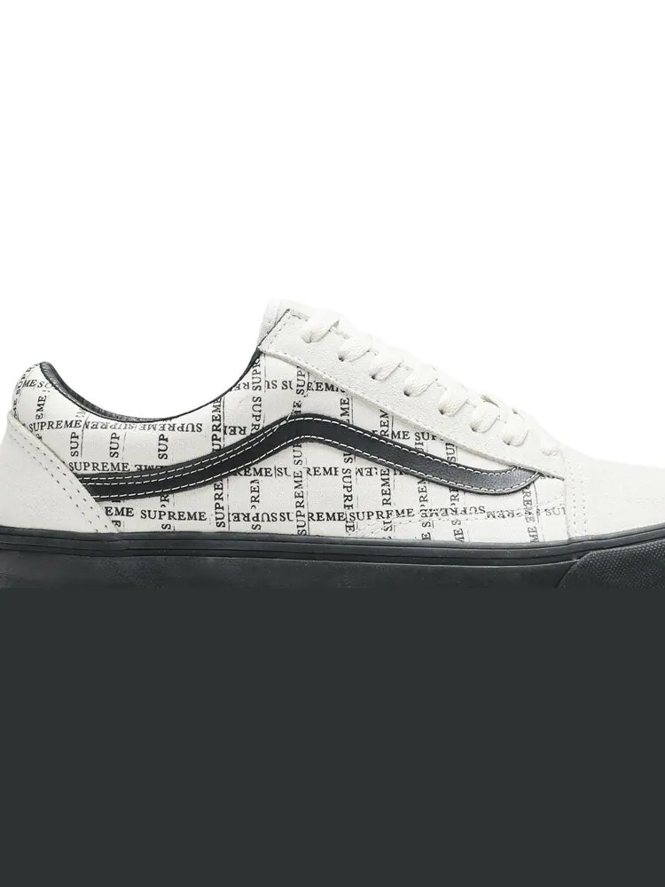 Кеды Vans Supreme x Old Skool Pro Logo Pattern - White — изображение 2 из 8, белый