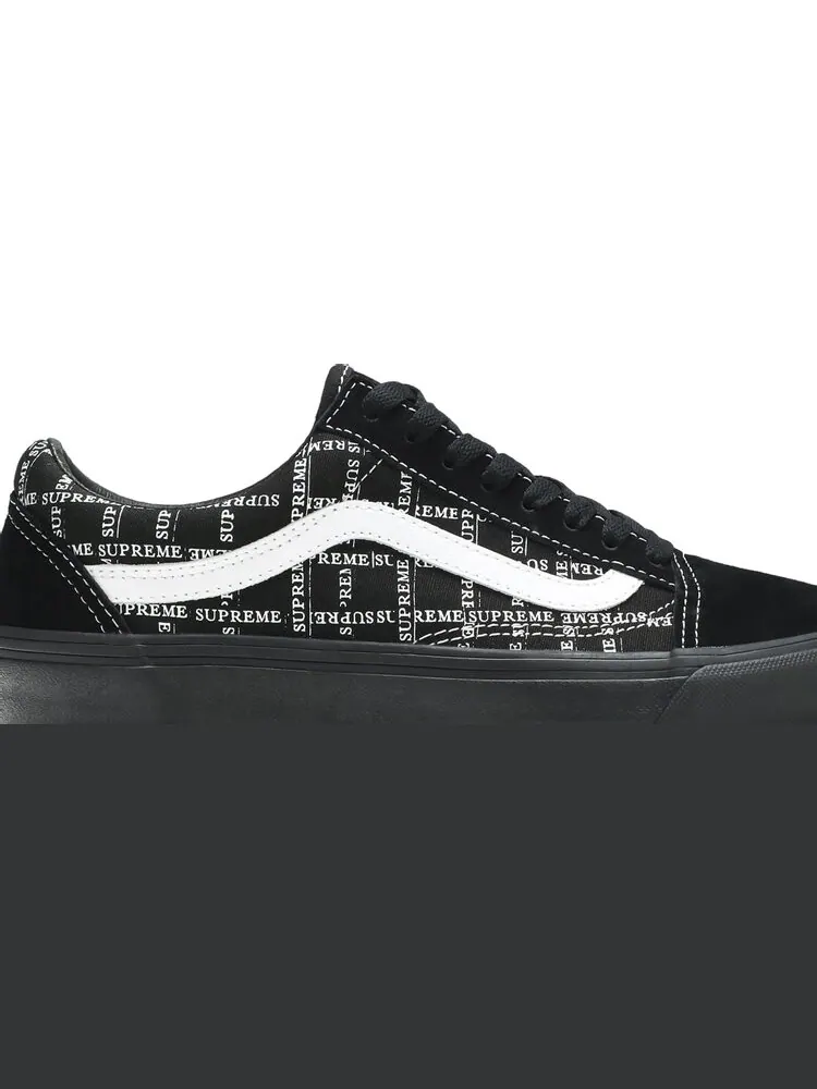 Кеды Vans Supreme x Old Skool Pro Logo Pattern - Black — изображение 2 из 8, черный