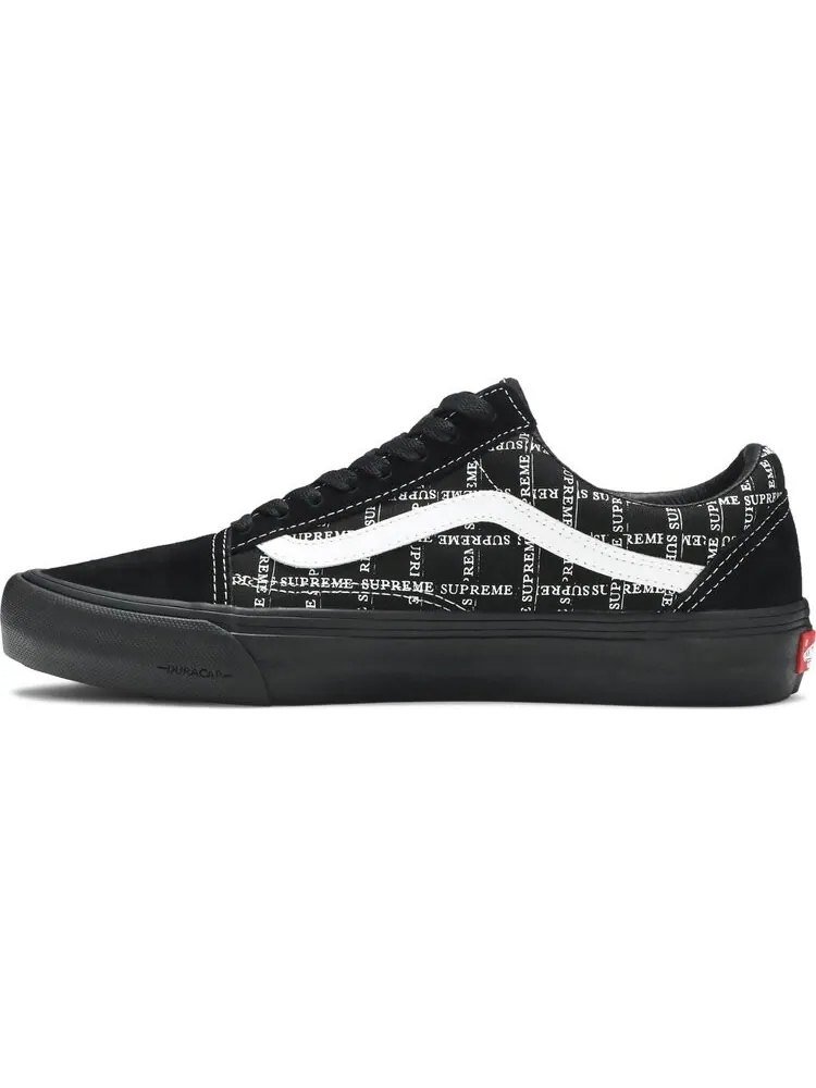 Кеды Vans Supreme x Old Skool Pro Logo Pattern - Black — изображение 3 из 8, черный