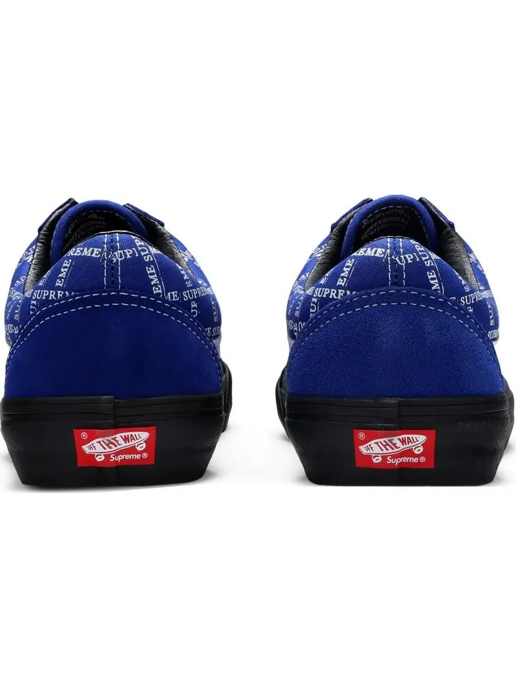 Кеды Vans Supreme x Old Skool Pro Logo Pattern - Royal — изображение 6 из 8, синий