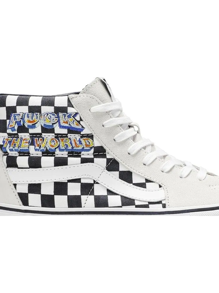 Кеды Vans Supreme x Sk8 Hi f*ck The World - White — изображение 2 из 8, белый