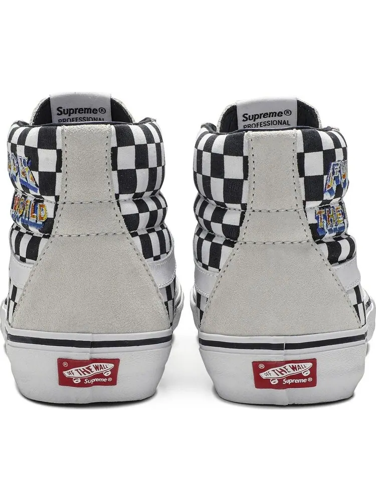 Кеды Vans Supreme x Sk8 Hi f*ck The World - White — изображение 6 из 8, белый